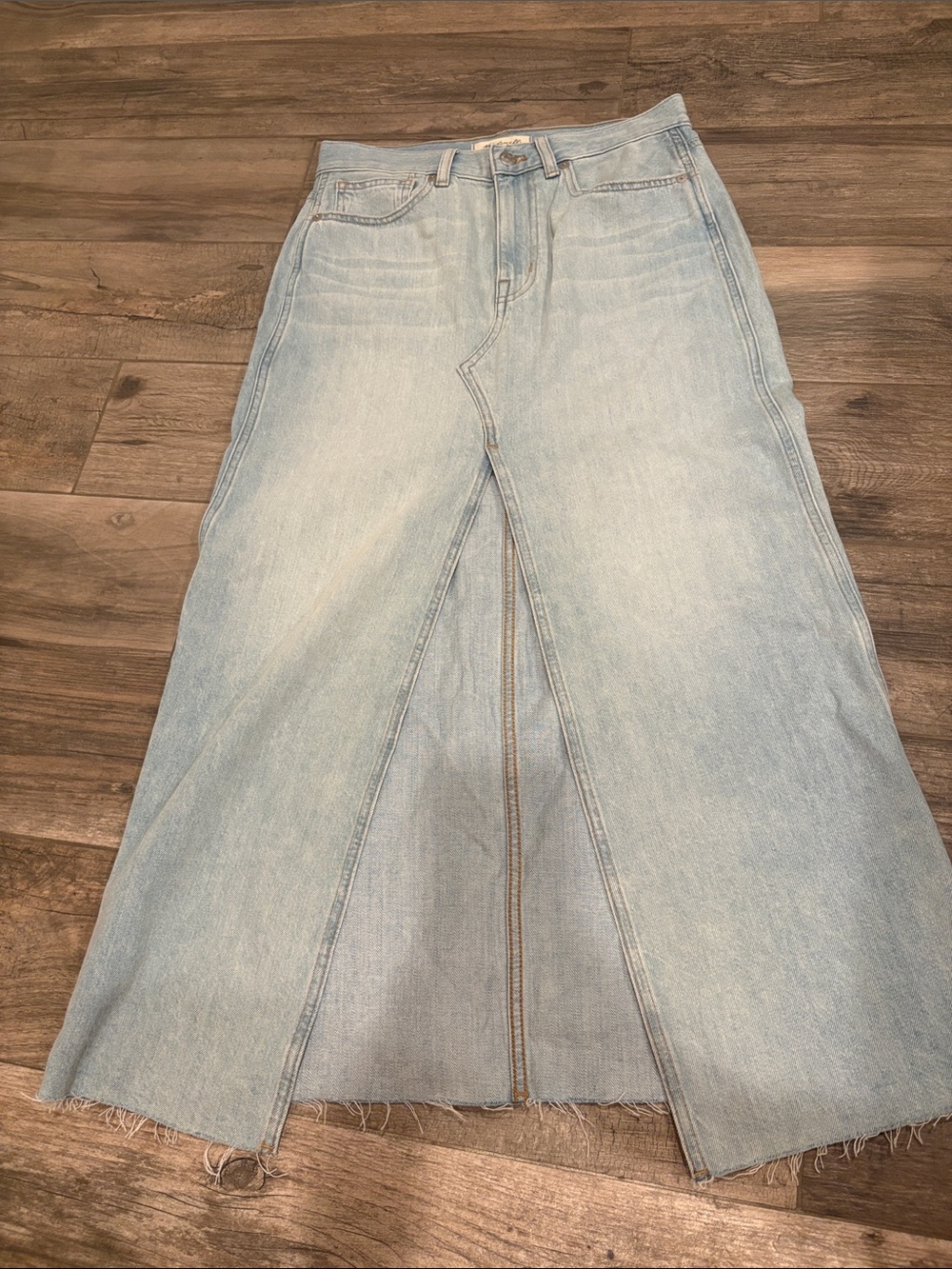 Madewell Light Blue Denim Wide-Leg Jean Skirt